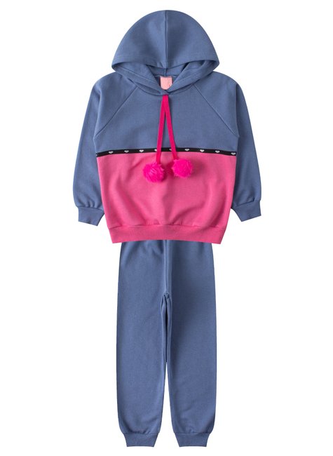 conjunto infantil feminino moletom peluciado cool menina doce